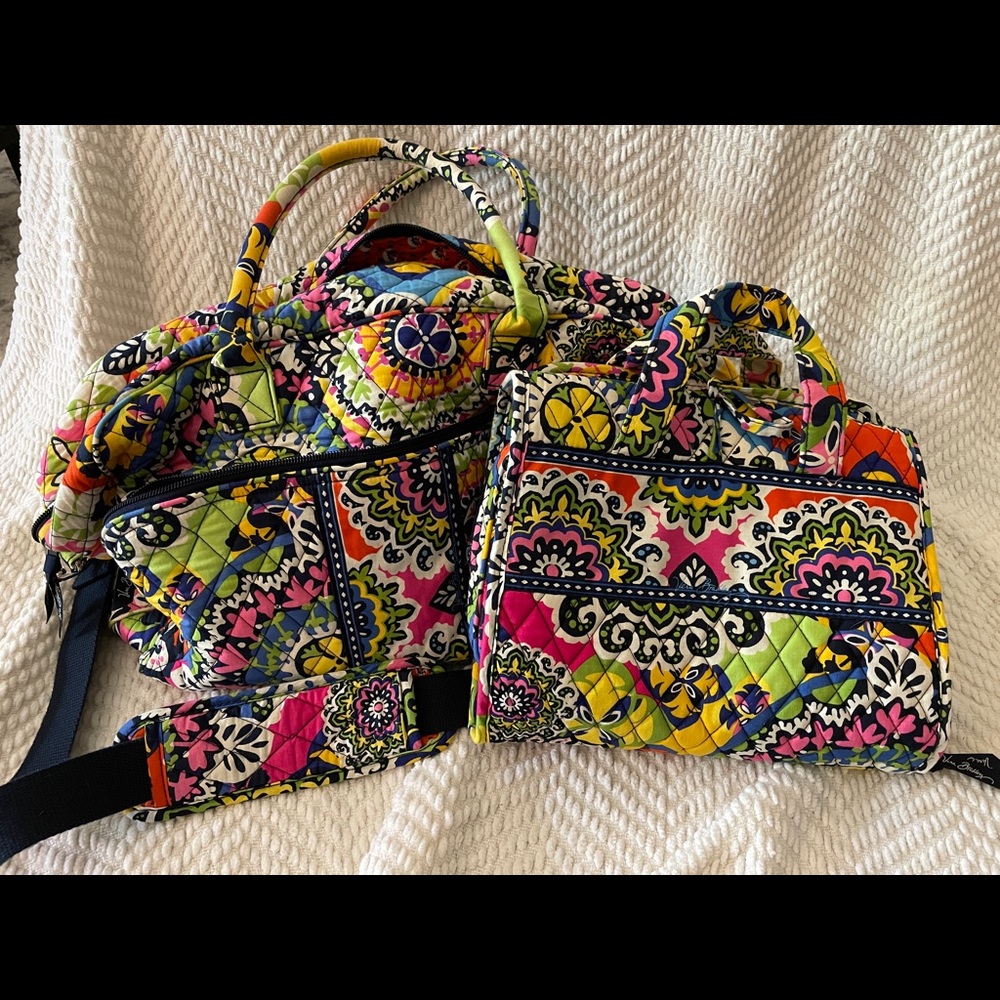 Vera Bradley Weekender duffle bag and makeup bag